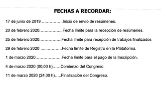 Fechas importantes del Congreso Virtual de Funciden.